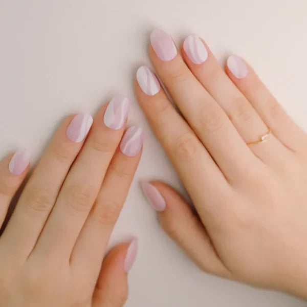 N White Swirl Jel Tırnak 30 Adet, 2 Kullanım