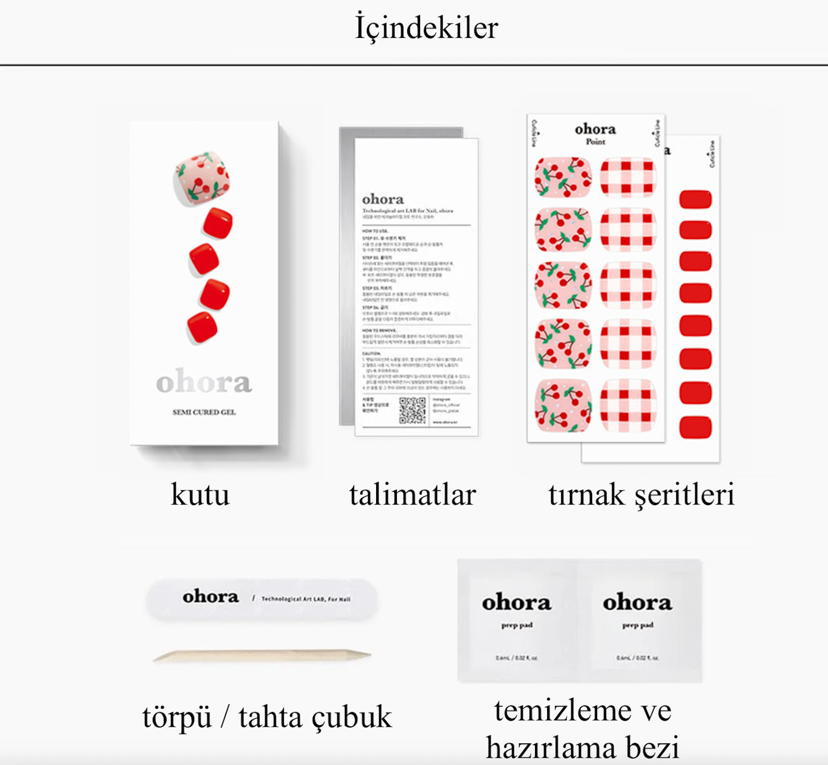 P Cherry Crush Jel Tırnak 32 Adet, 2 Kullanım