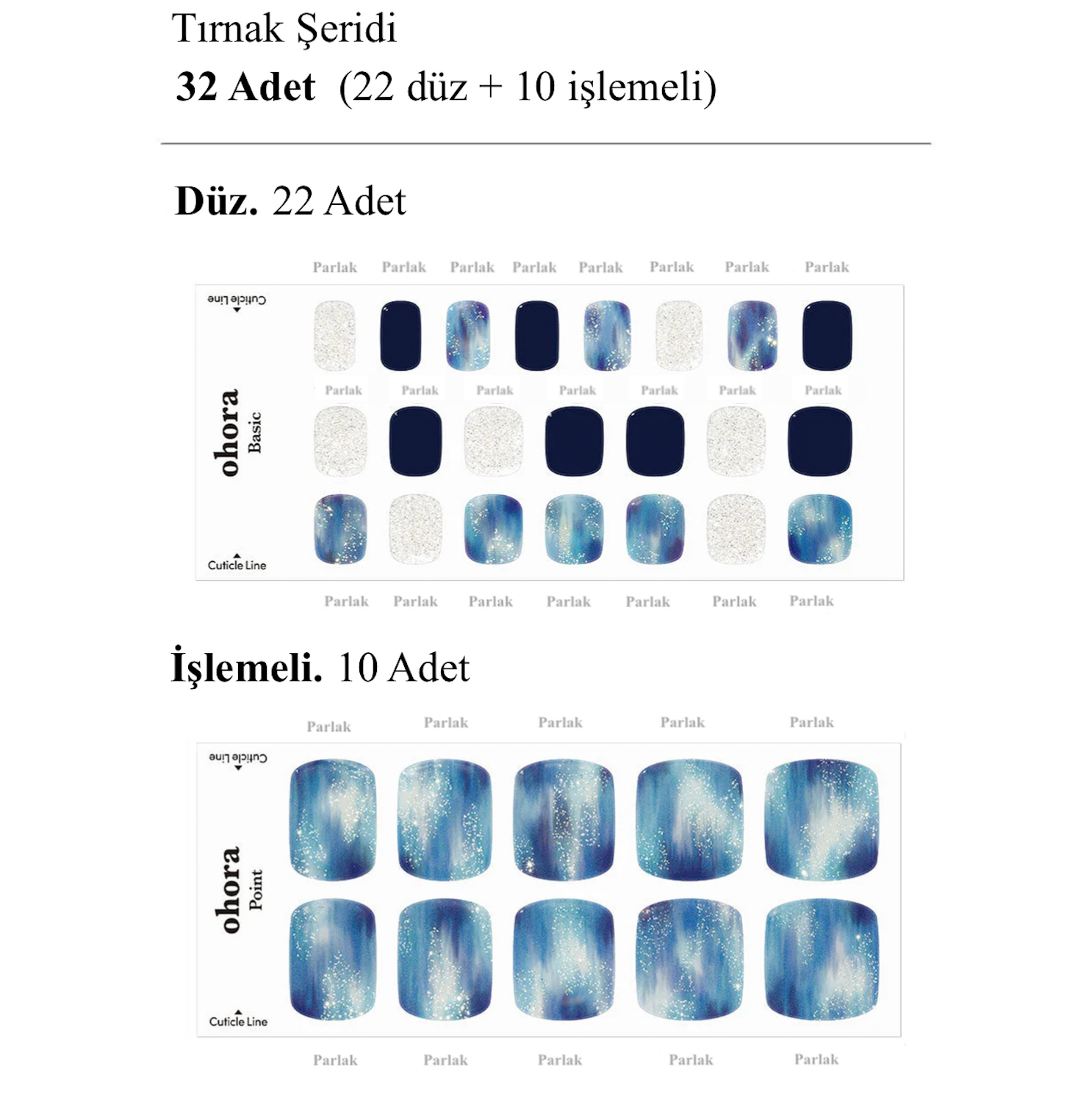 P Starry Sea Jel Tırnak 32 Adet, 2 Kullanım