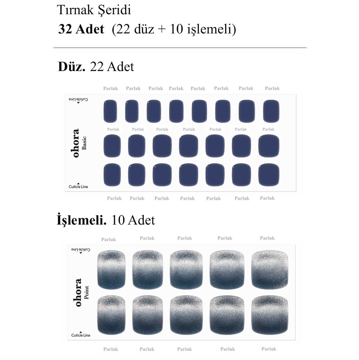 P Capri Blue Jel Tırnak 32 Adet, 2 Kullanım