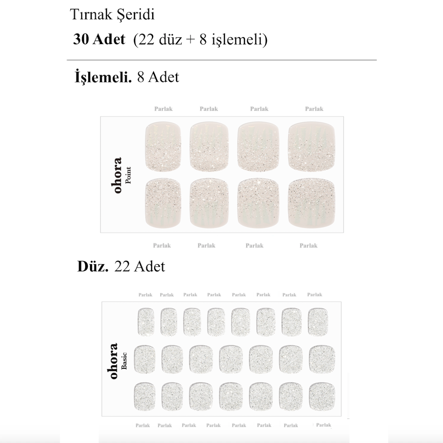P Silver Wave Jel Tırnak 30 Adet, 2 Kullanım