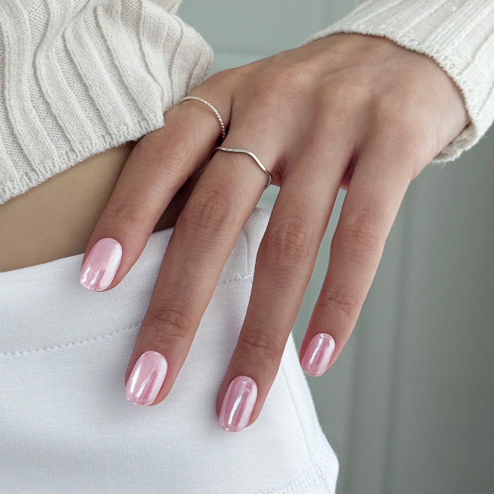 N Baby Pink Chrome Jel Tırnak 30 Adet 2 Kullanım