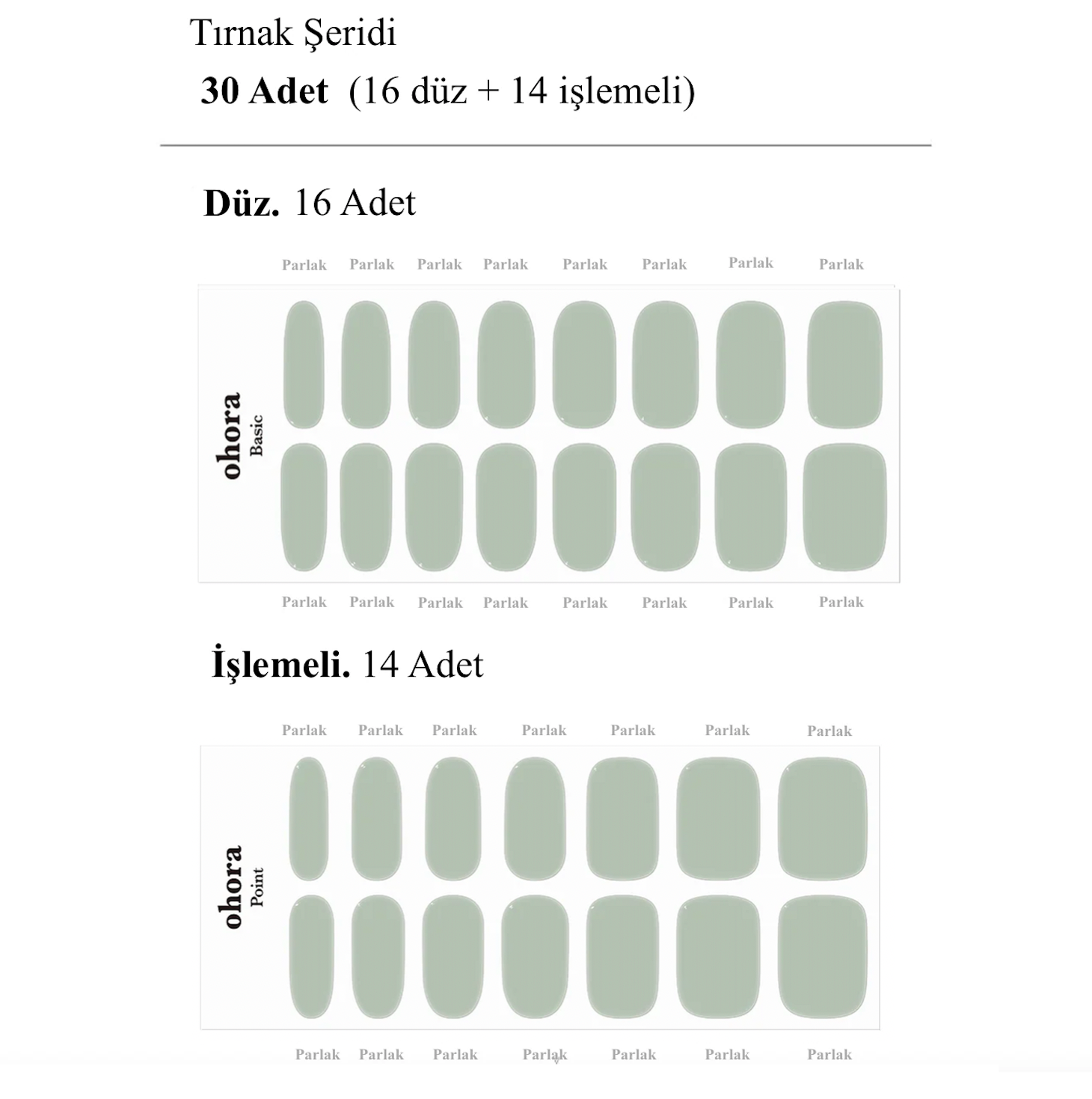 N Dewy Mint Jel Tırnak 30 Adet 2 Kullanım