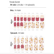 N Gingerbread Cane Jel Tırnak 30 Adet 2 Kullanım