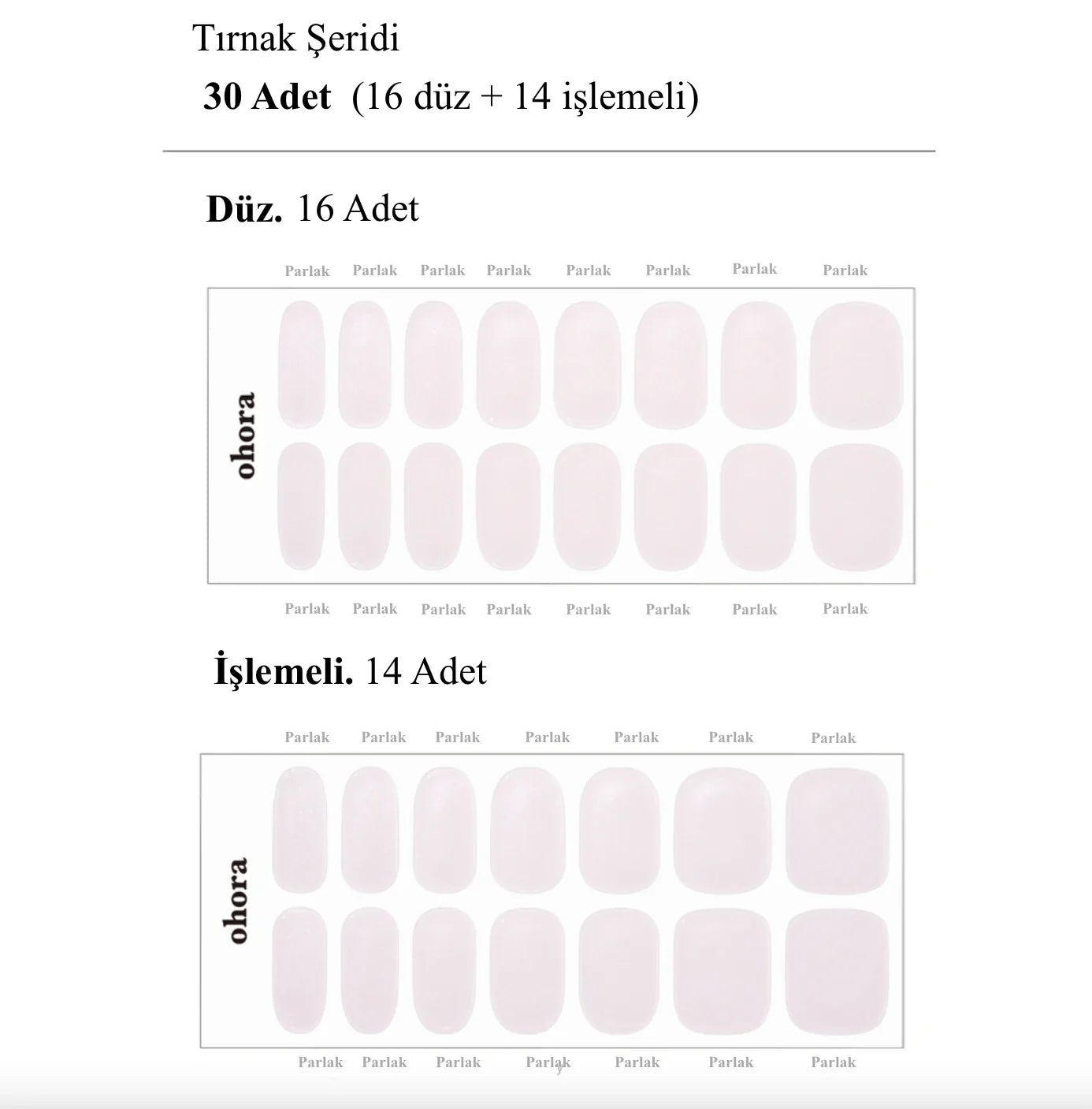 N Glazed Donut Jel Tırnak 30 Adet 2 Kullanım