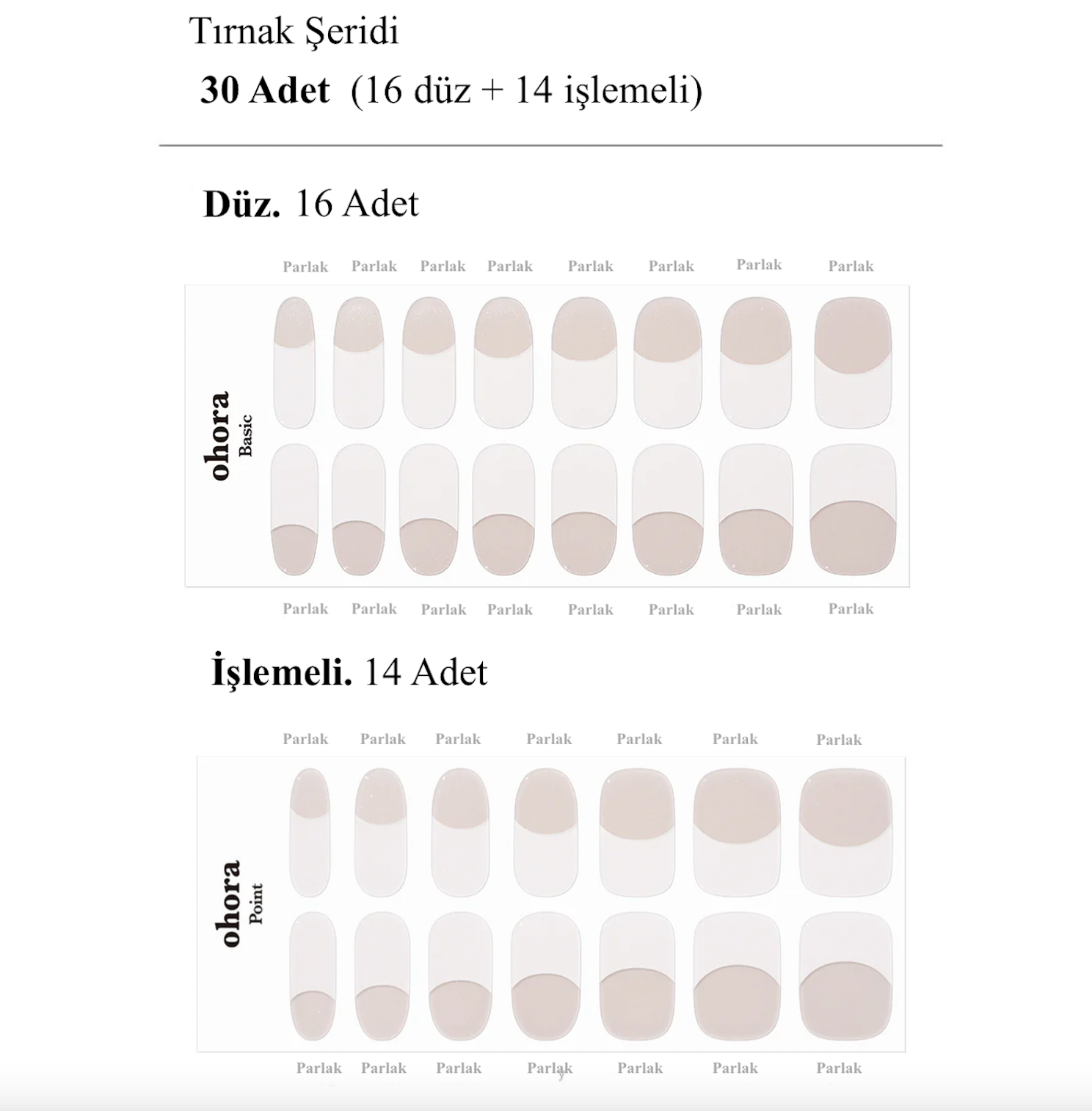 N Glow French Jel Tırnak 30 Adet 2 Kullanım