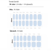 N Greyish Blue Jel Tırnak 30 Adet 2 Kullanım