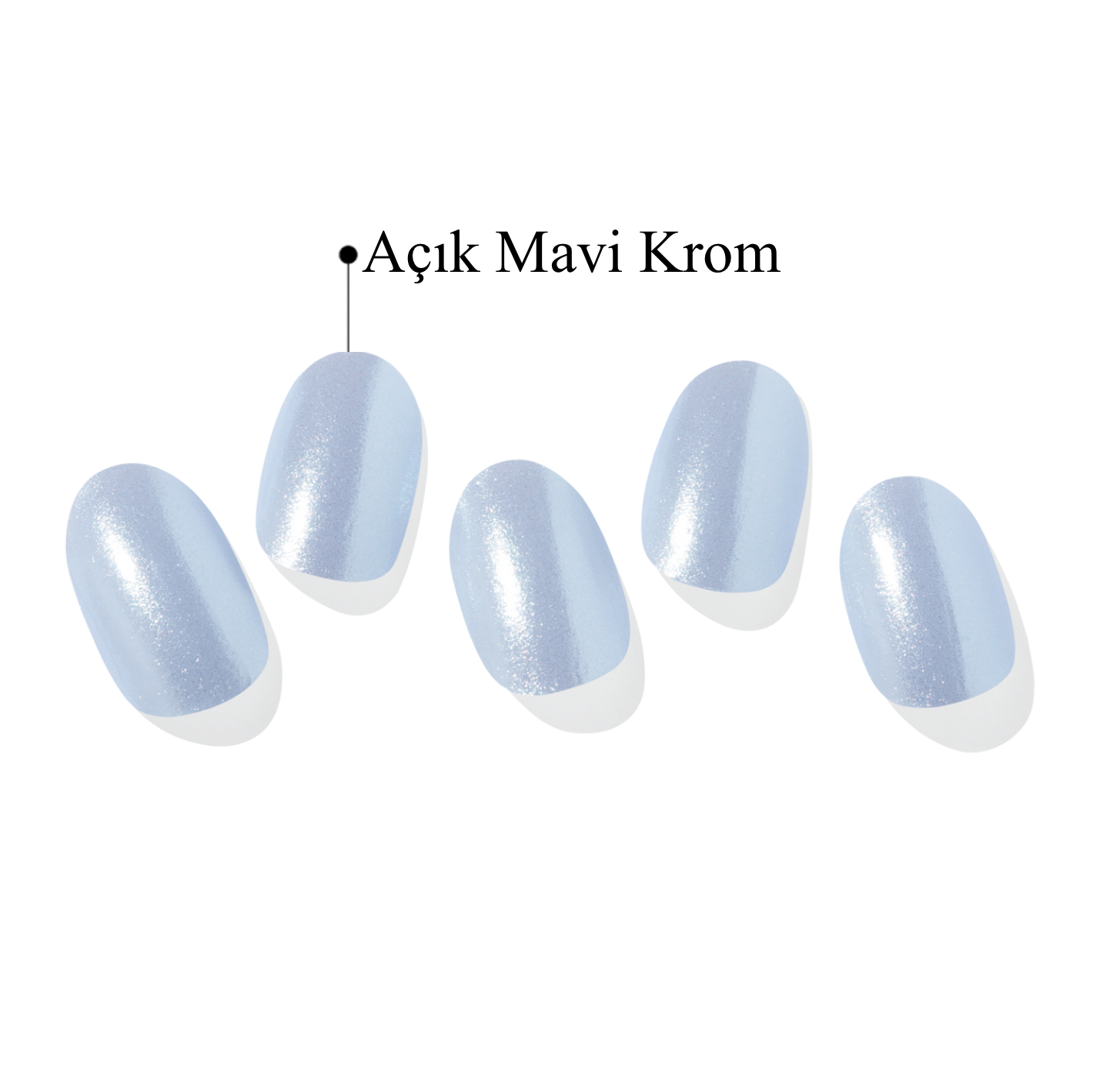 N Light Blue Chrome Jel Tırnak 30 Adet 2 Kullanım