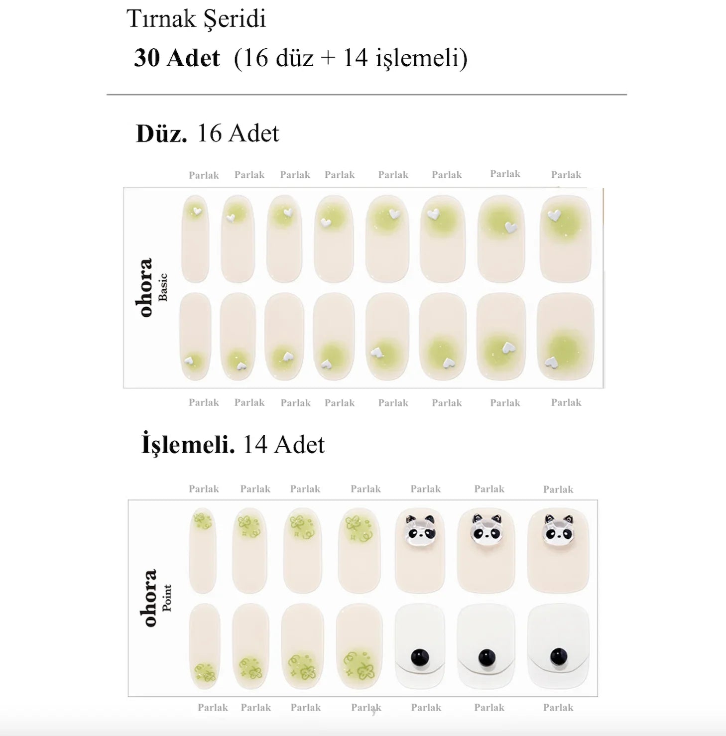 N Lucky Panda Jel Tırnak 30 Adet 2 Kullanım
