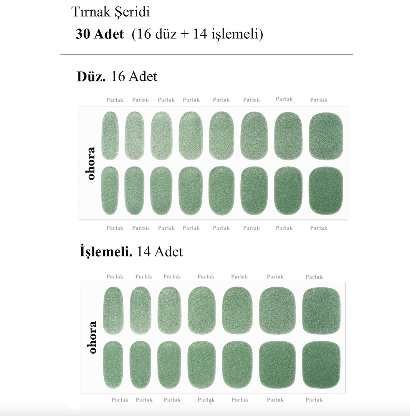 N Matcha Chrome Jel Tırnak 30 Adet 2 Kullanım