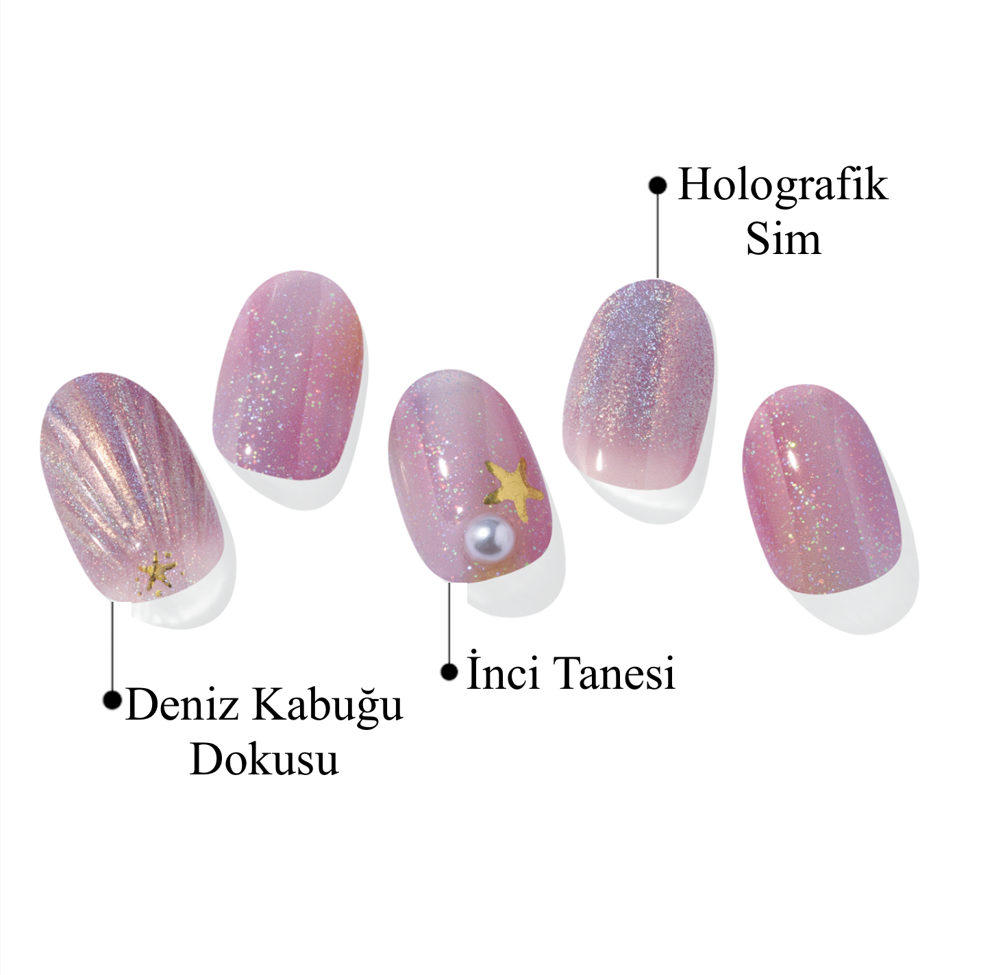 N Mermaid Love Jel Tırnak 30 Adet 2 Kullanım