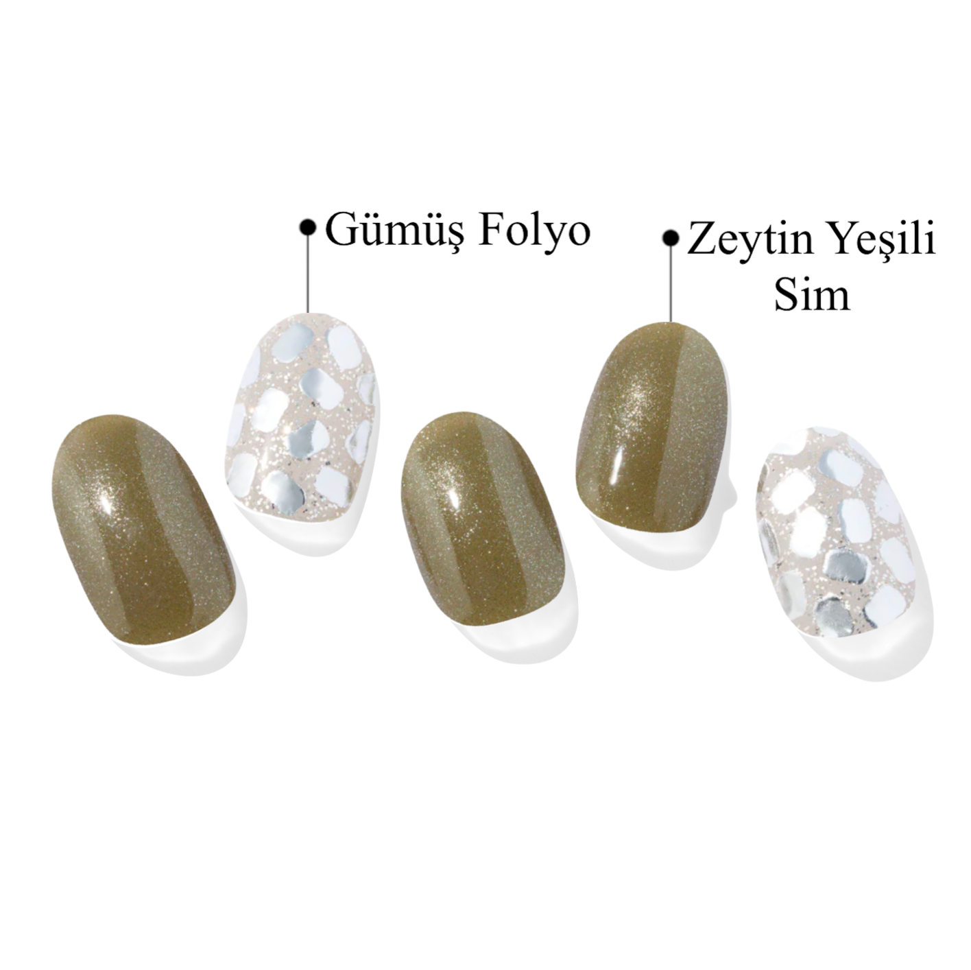 N Olive Glow Jel Tırnak 30 Adet 2 Kullanım