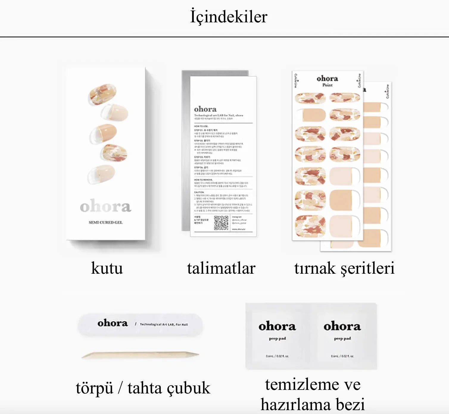 N Ombrer Beige Jel Tırnak 30 Adet 2 Kullanım