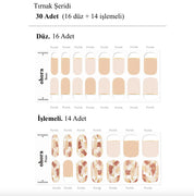 N Ombrer Beige Jel Tırnak 30 Adet 2 Kullanım