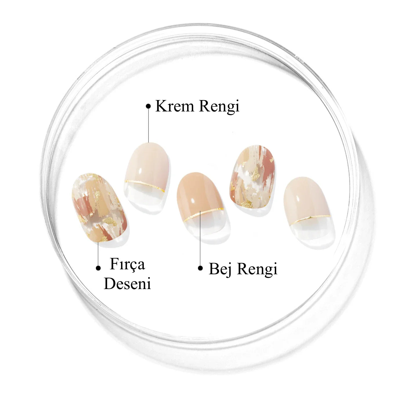 N Ombrer Beige Jel Tırnak 30 Adet 2 Kullanım