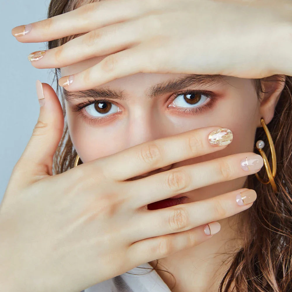 N Ombrer Beige Jel Tırnak 30 Adet 2 Kullanım