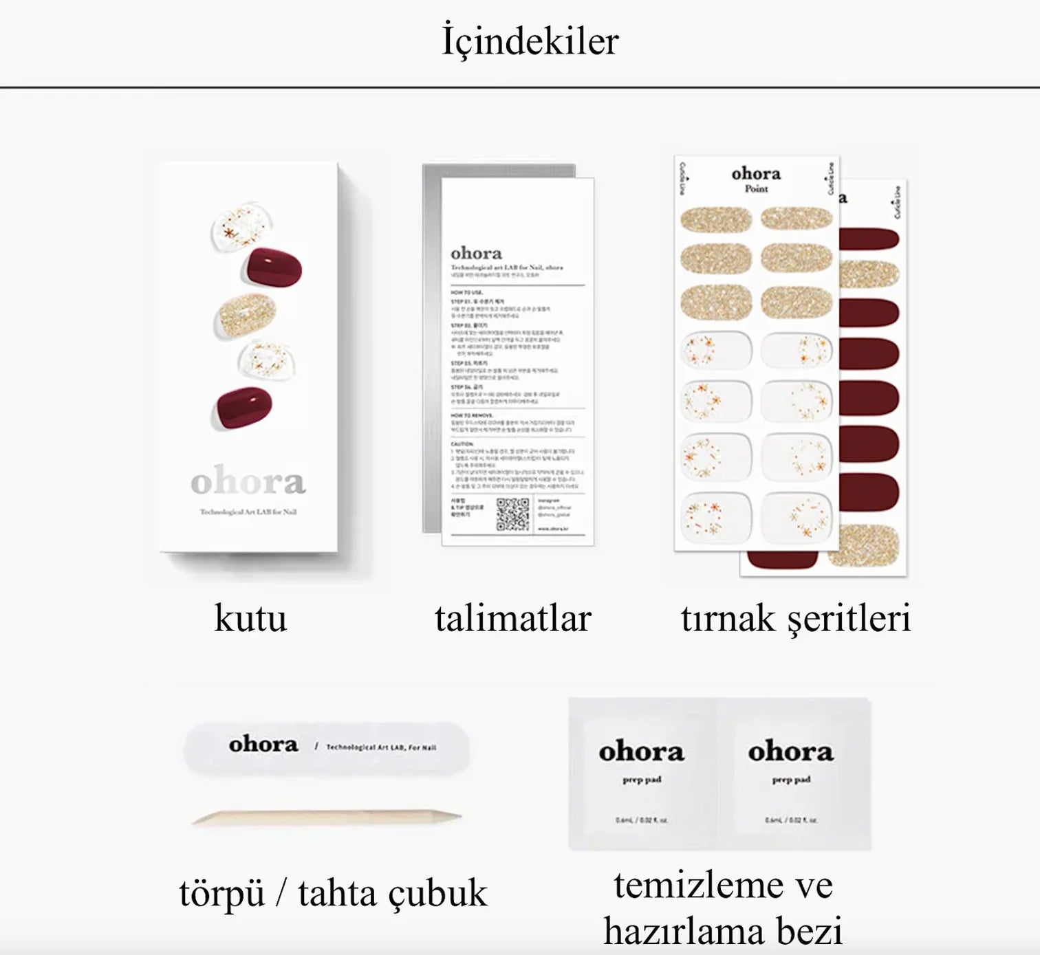 N Poinsettia Jel Tırnak 30 Adet 2 Kullanım