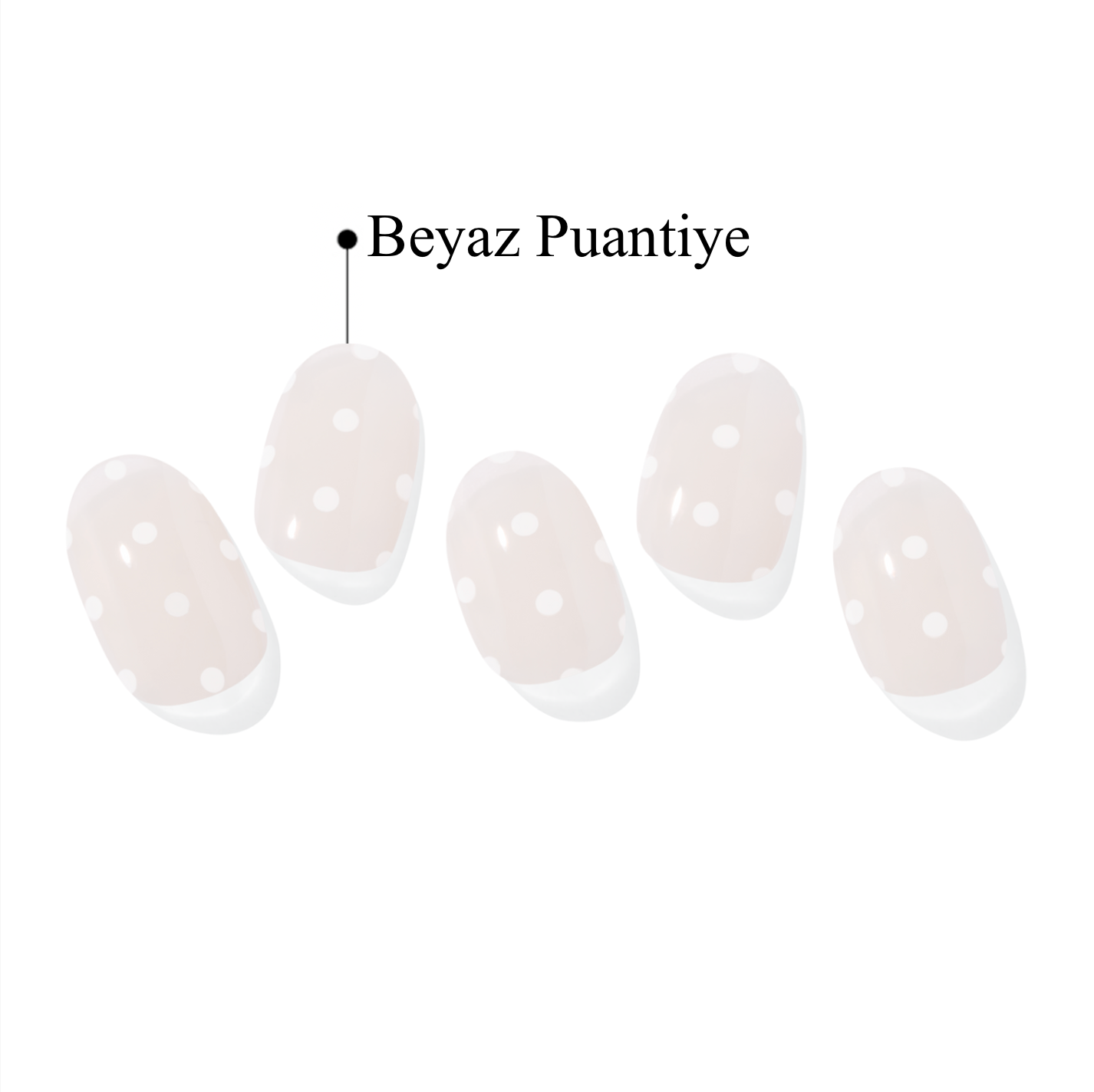 N Polka Blanc Jel Tırnak 30 Adet 2 Kullanım