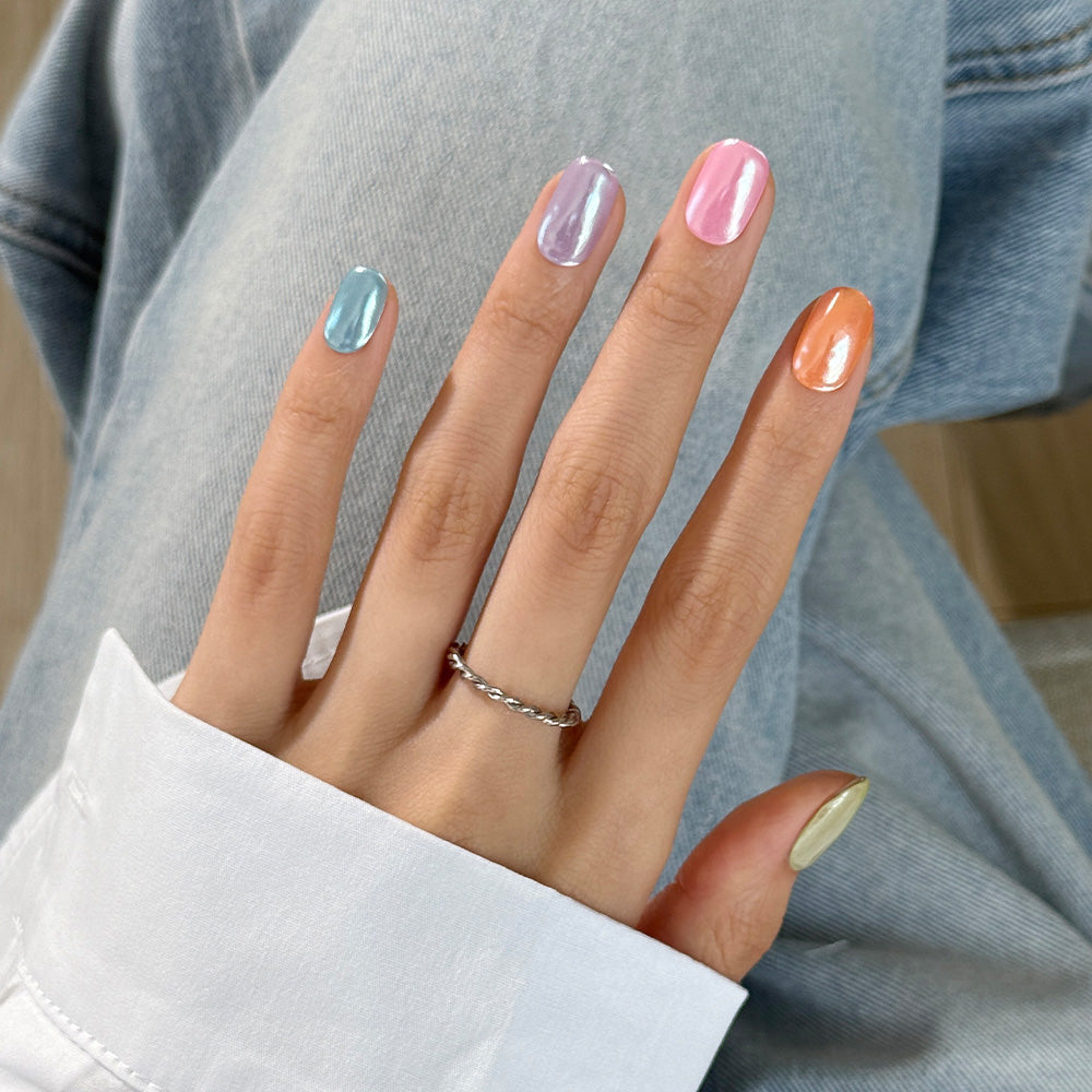 N Rainbow Chrome Jel Tırnak 30 Adet 2 Kullanım