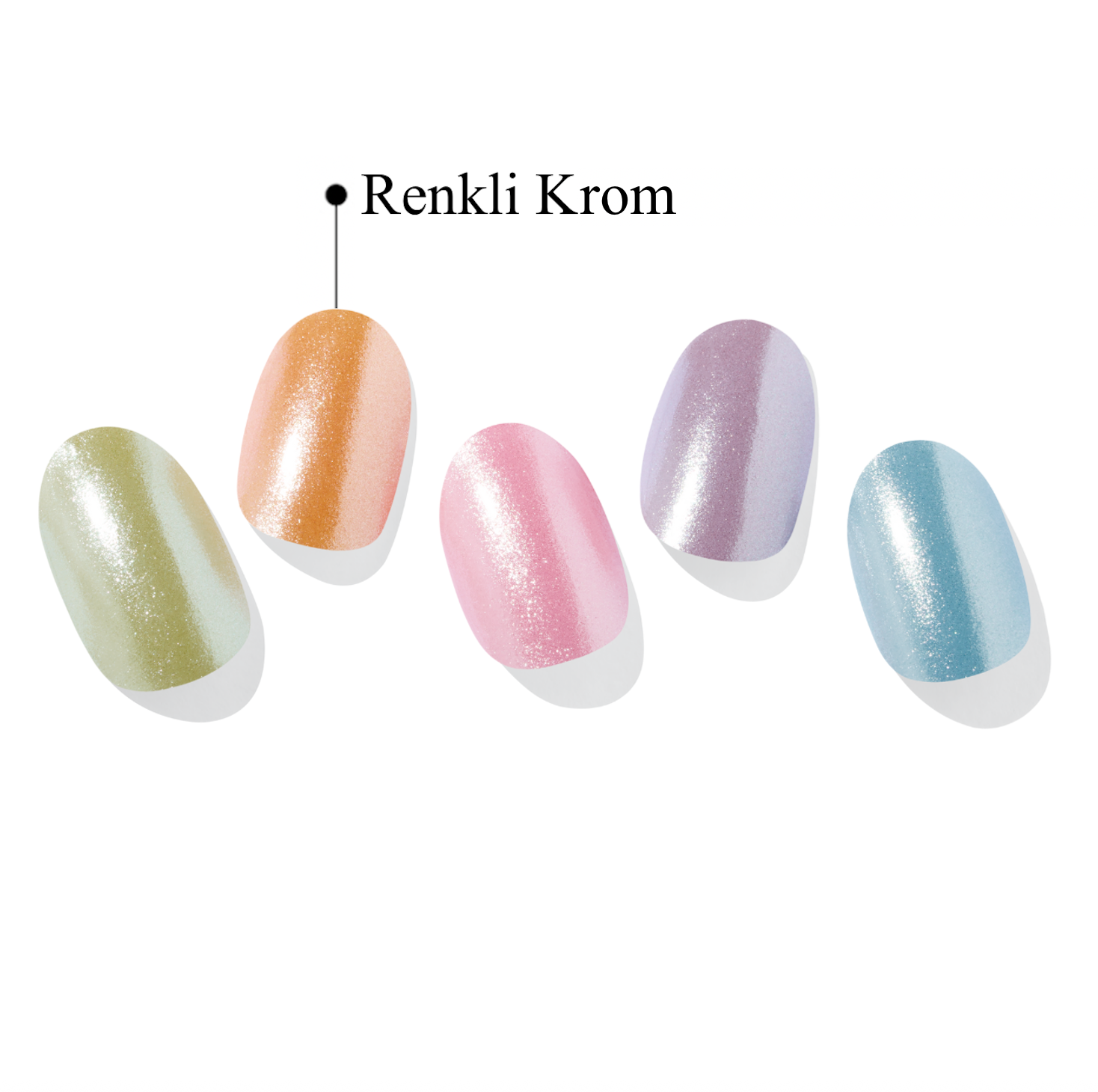 N Rainbow Chrome Jel Tırnak 30 Adet 2 Kullanım