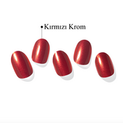 N Red Chrome Jel Tırnak 30 Adet 2 Kullanım