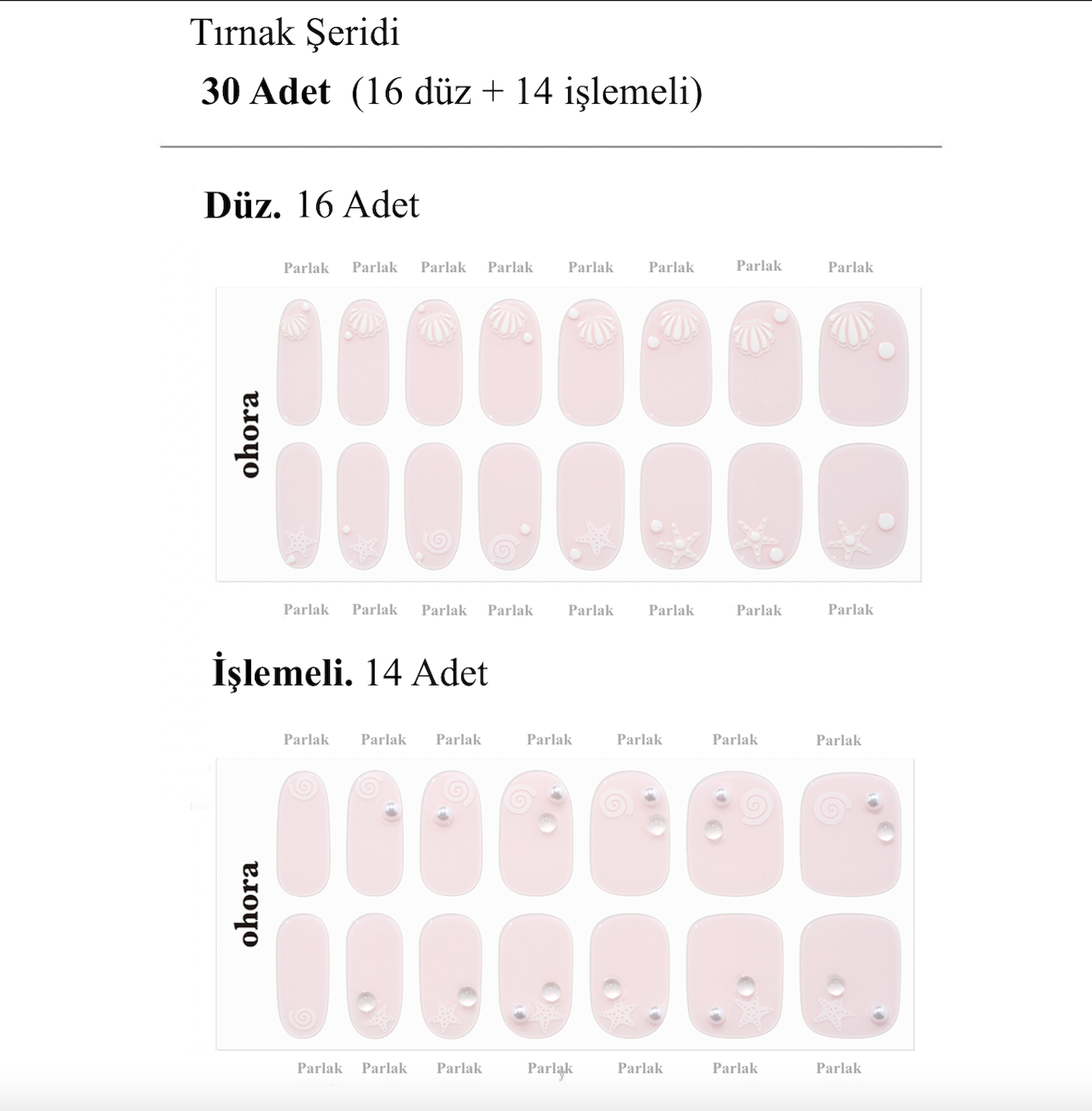 N Seashell Love Jel Tırnak 30 Adet 2 Kullanım