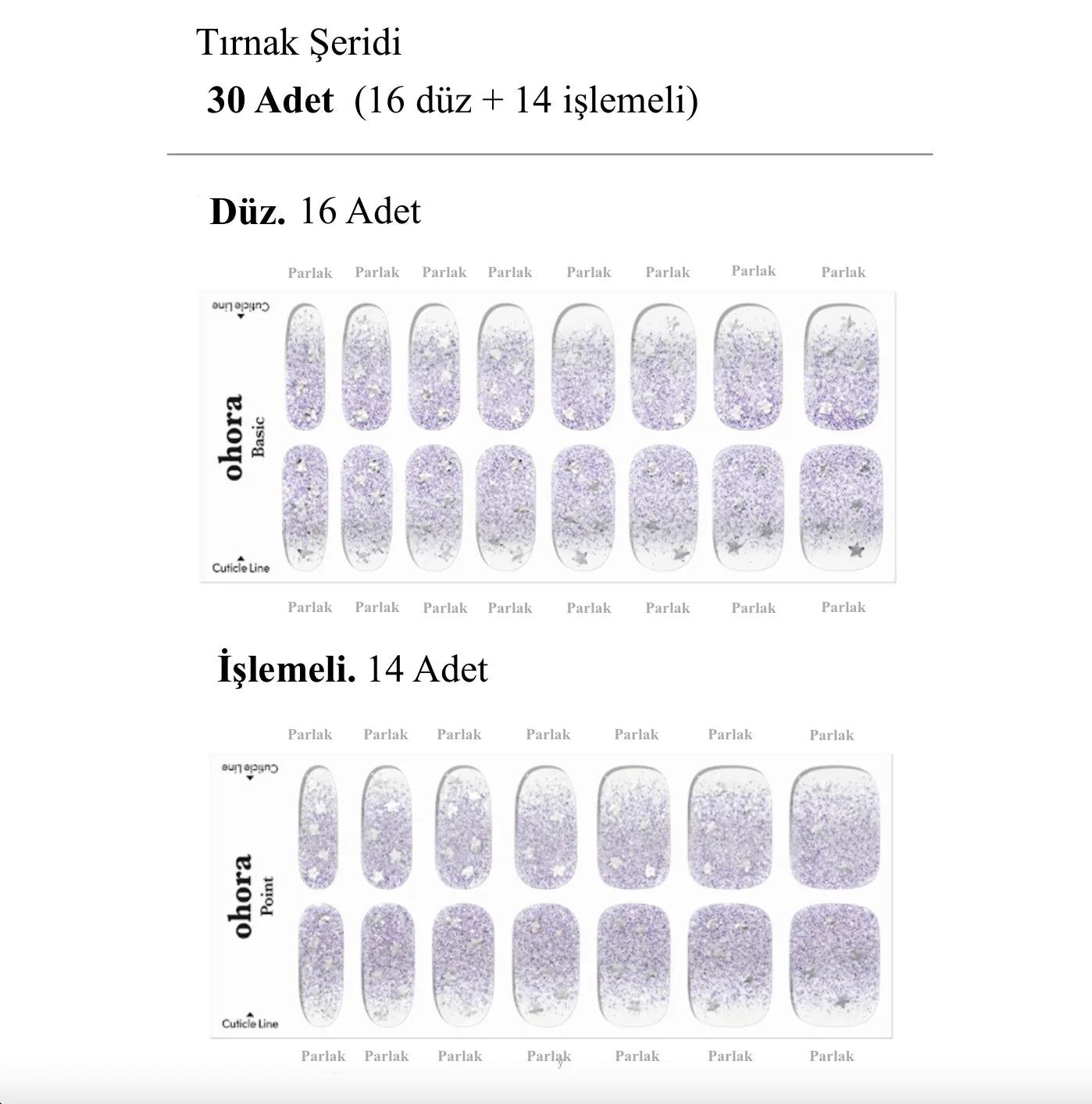 N Shooting Star Jel Tırnak 30 Adet 2 Kullanım