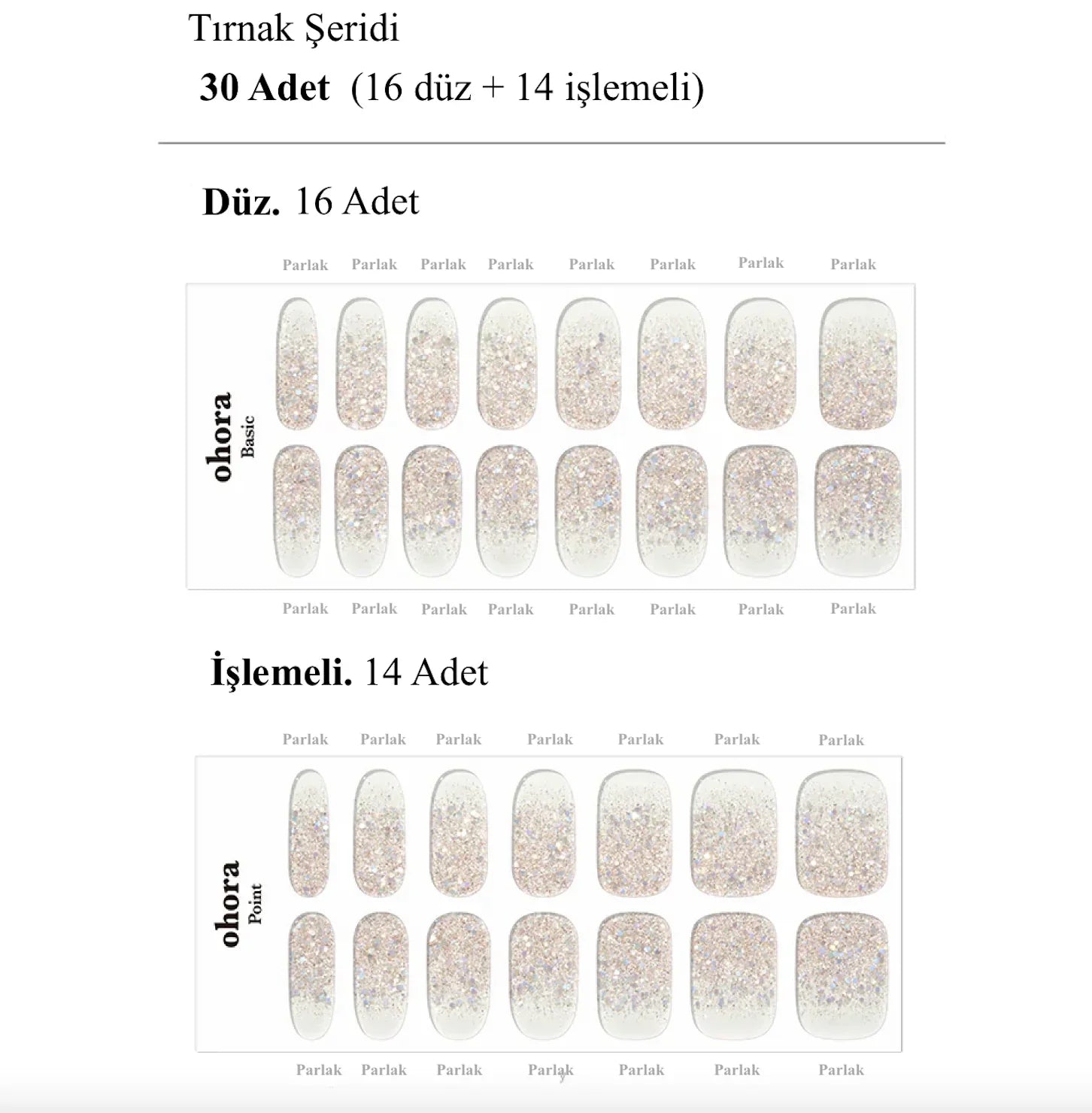 N Sparkle Glam Jel Tırnak 30 Adet 2 Kullanım