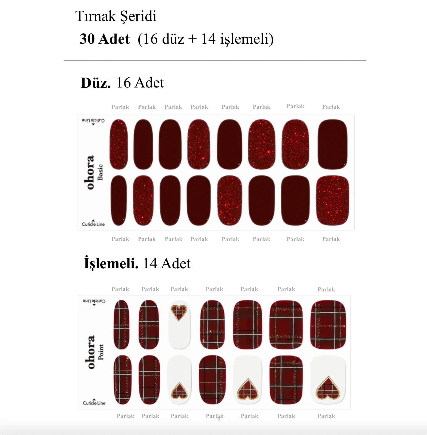 N Tartan Bustier Jel Tırnak 30 Adet 2 Kullanım