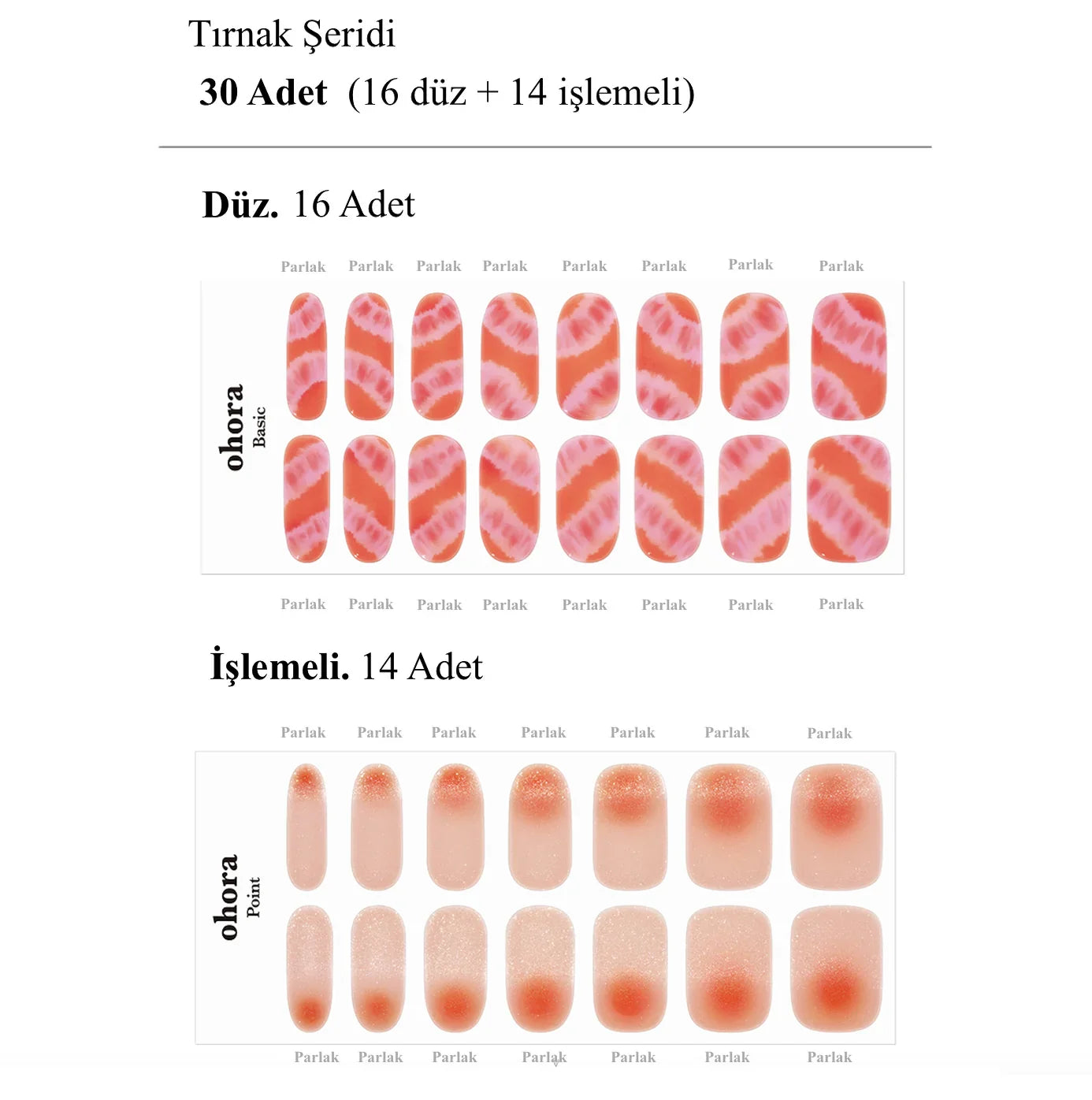 N Tiedye Sunset Jel Tırnak 30 Adet 2 Kullanım