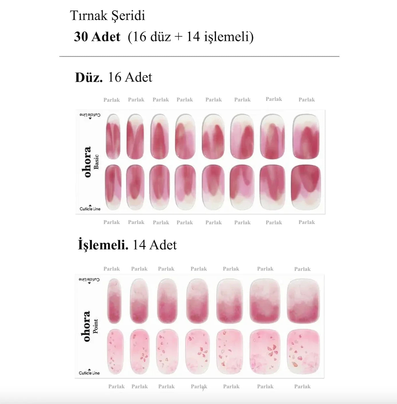 N Tinted Jel Tırnak 30 Adet 2 Kullanım