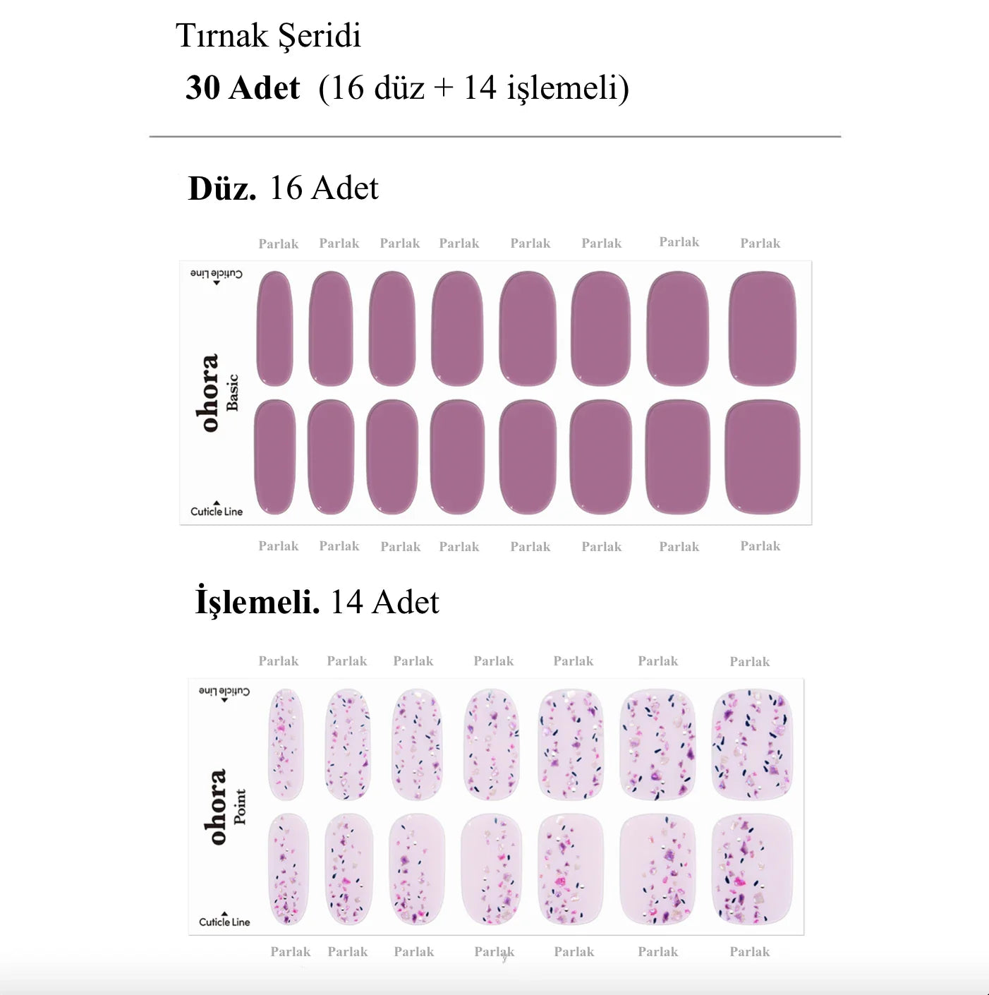N Violeta Jel Tırnak 30 Adet 2 Kullanım