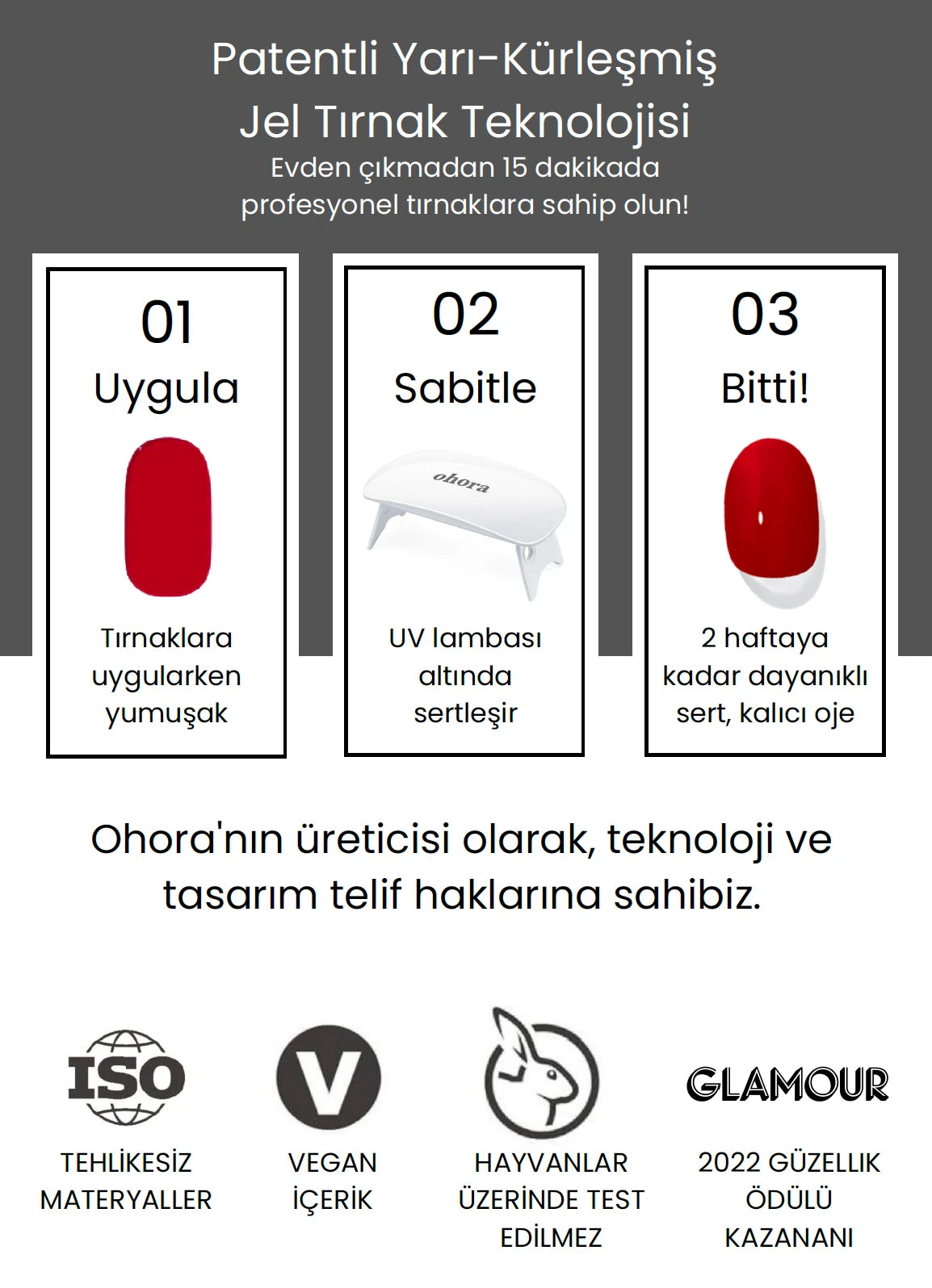 N Amber French Jel Tırnak 30 Adet, 2 Kullanım