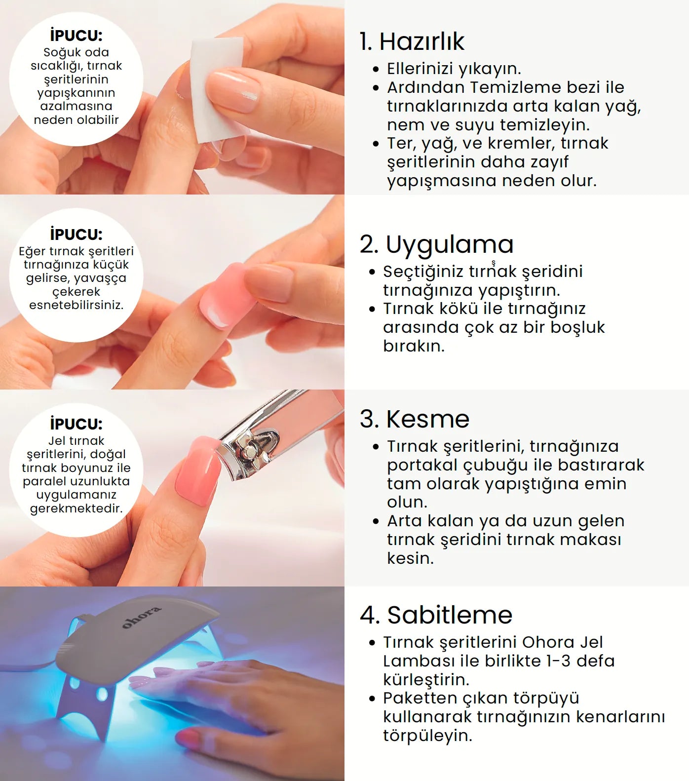 N Amber French Jel Tırnak 30 Adet, 2 Kullanım