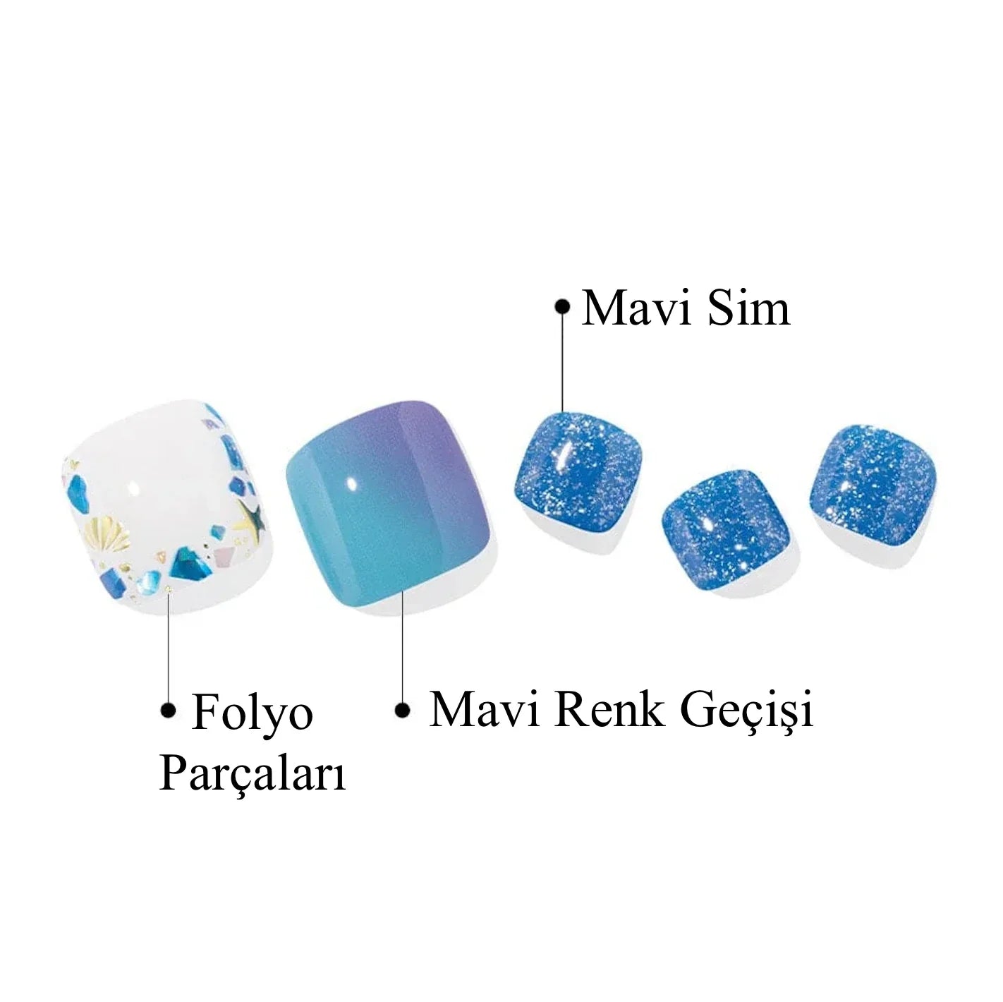 P Beach Diving Jel Tırnak 32 Adet 2 Kullanım