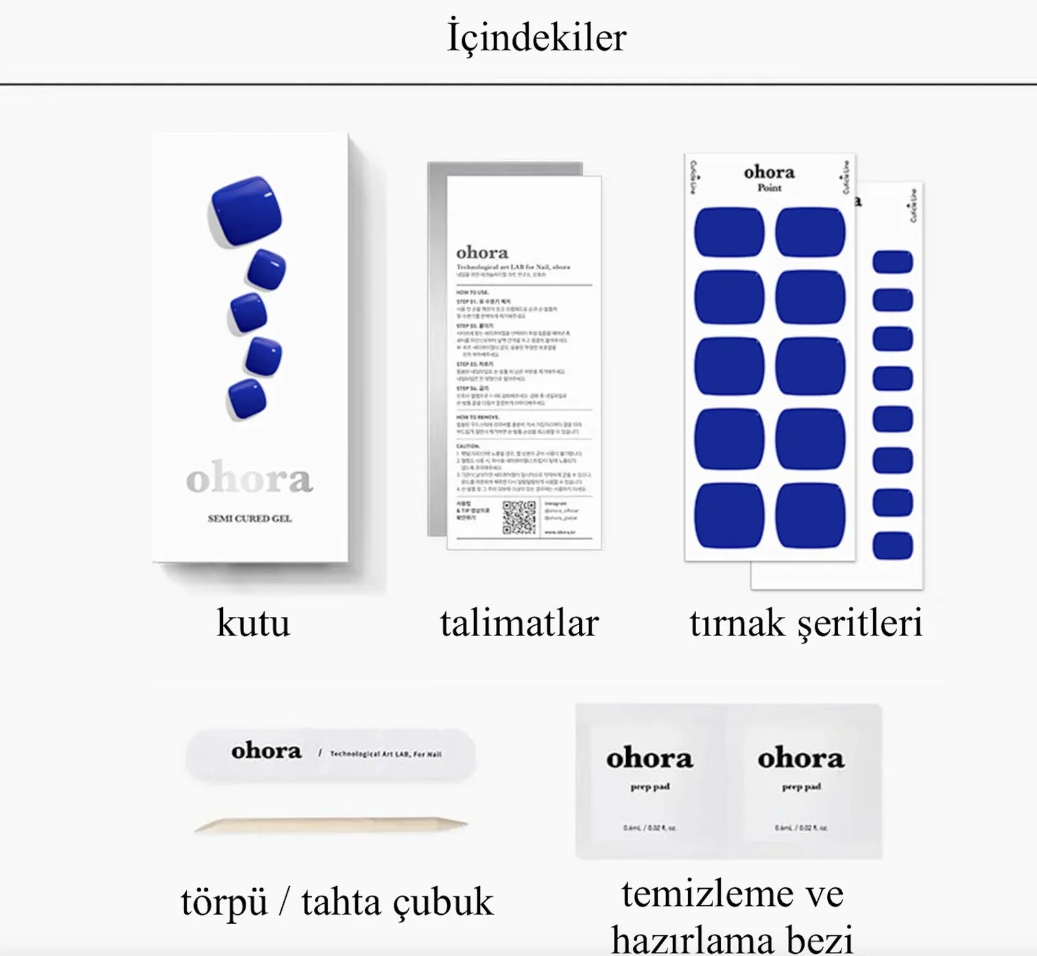 P Cobalt Blue Jel Tırnak 32 Adet 2 Kullanım