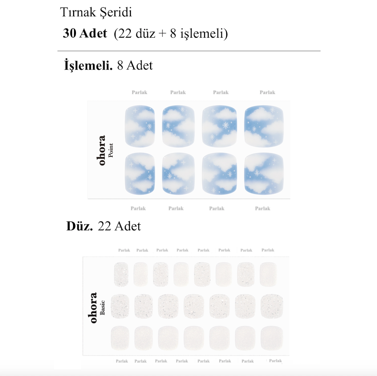 P Cotton Cloud Jel Tırnak 30 Adet 2 Kullanım