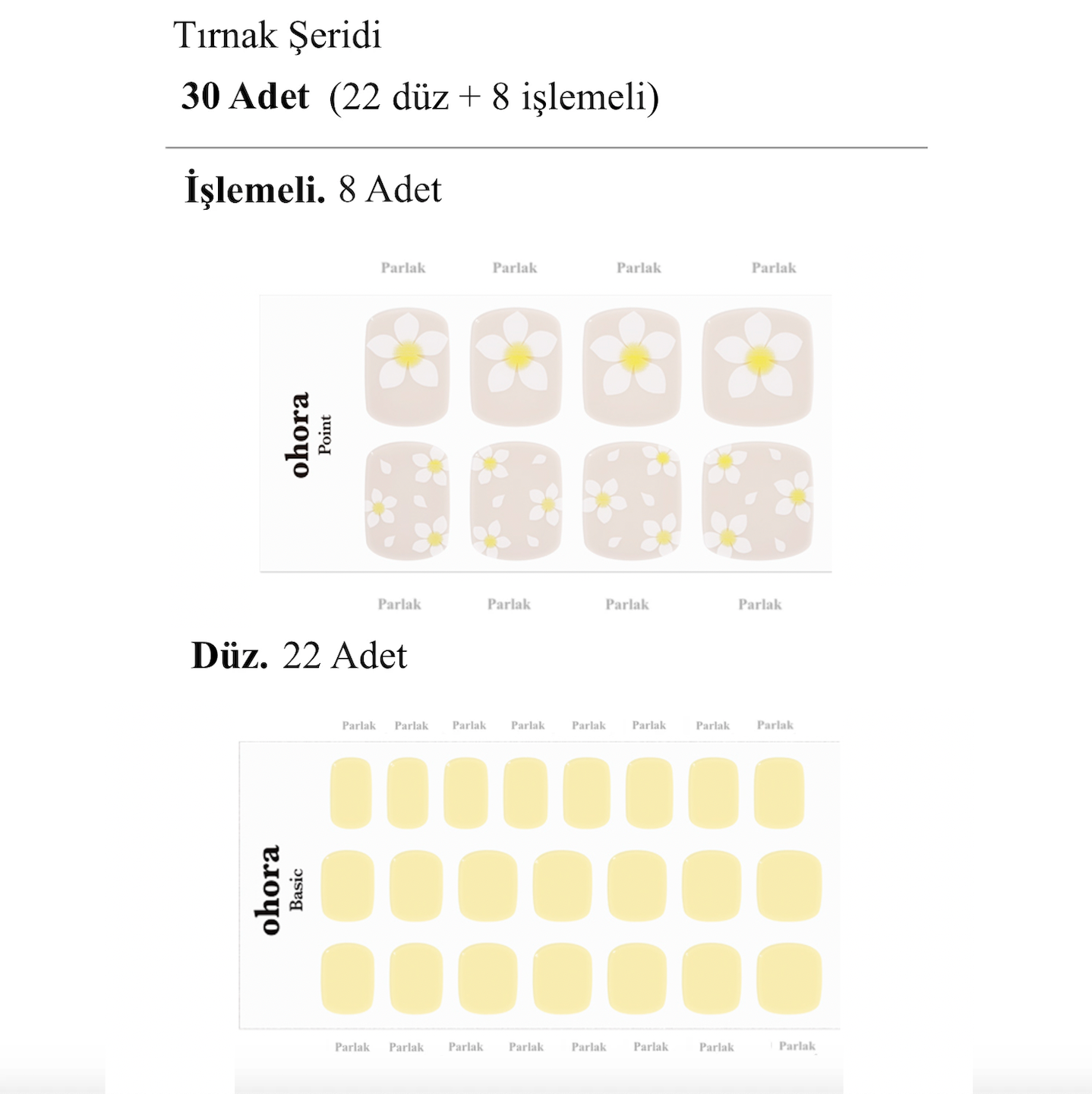P Frangipani Jel Tırnak 30 Adet 2 Kullanım
