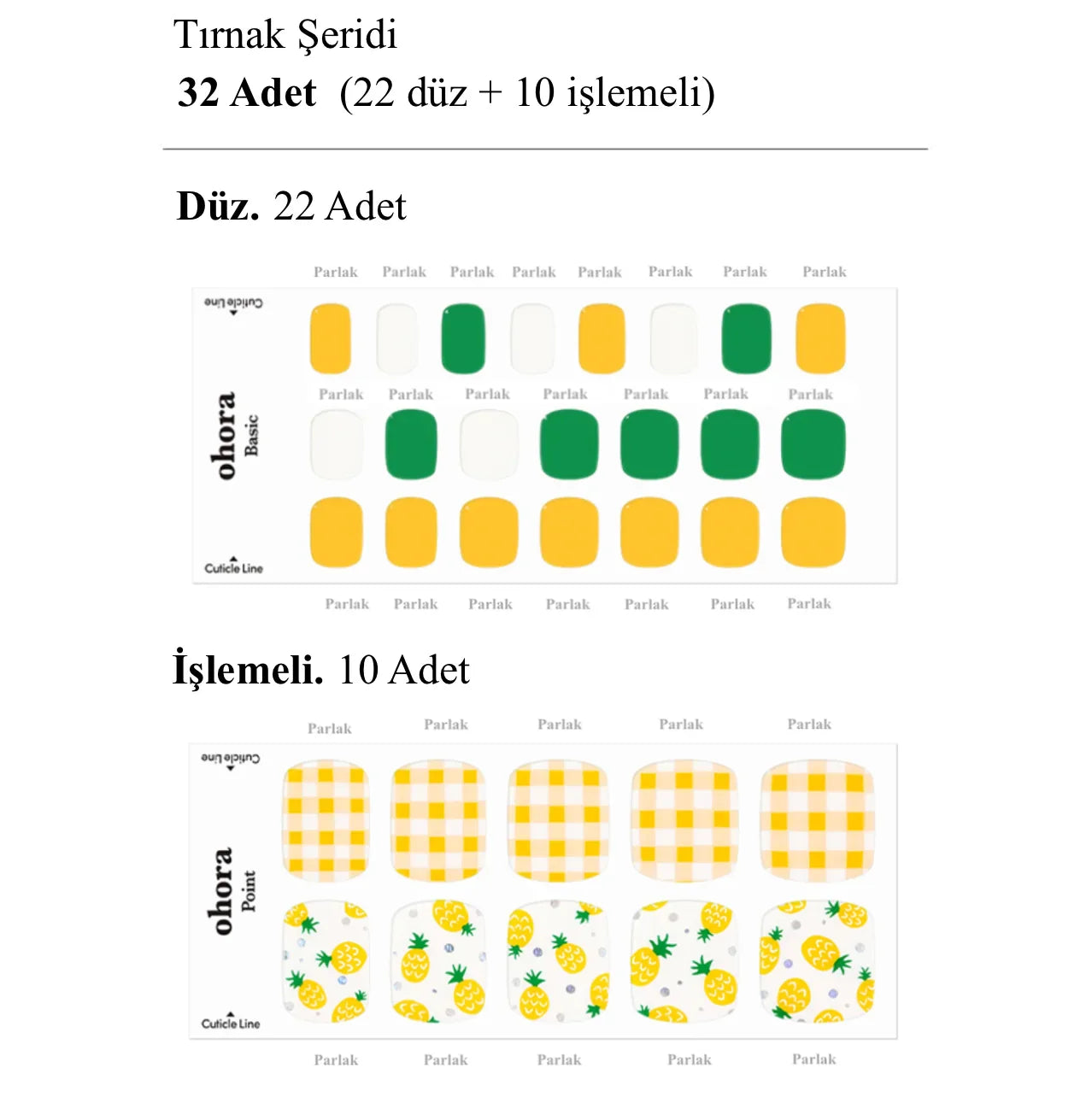 P Hawaiian Fruits Jel Tırnak 32 Adet 2 Kullanım