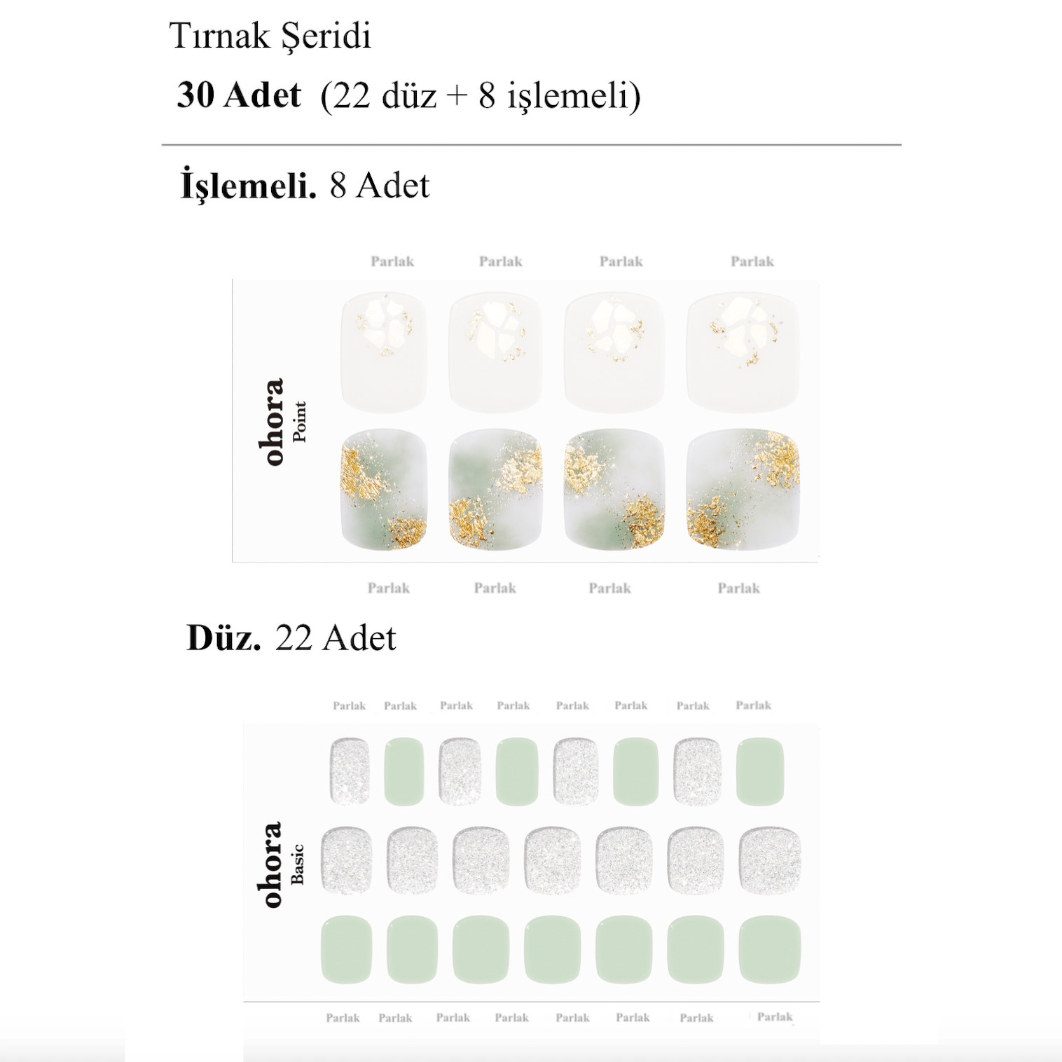 P Komorebi Jel Tırnak 30 Adet 2 Kullanım