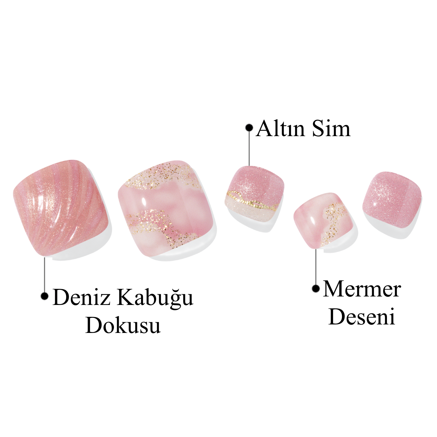 P Mermaid Dust Jel Tırnak 30 Adet 2 Kullanım