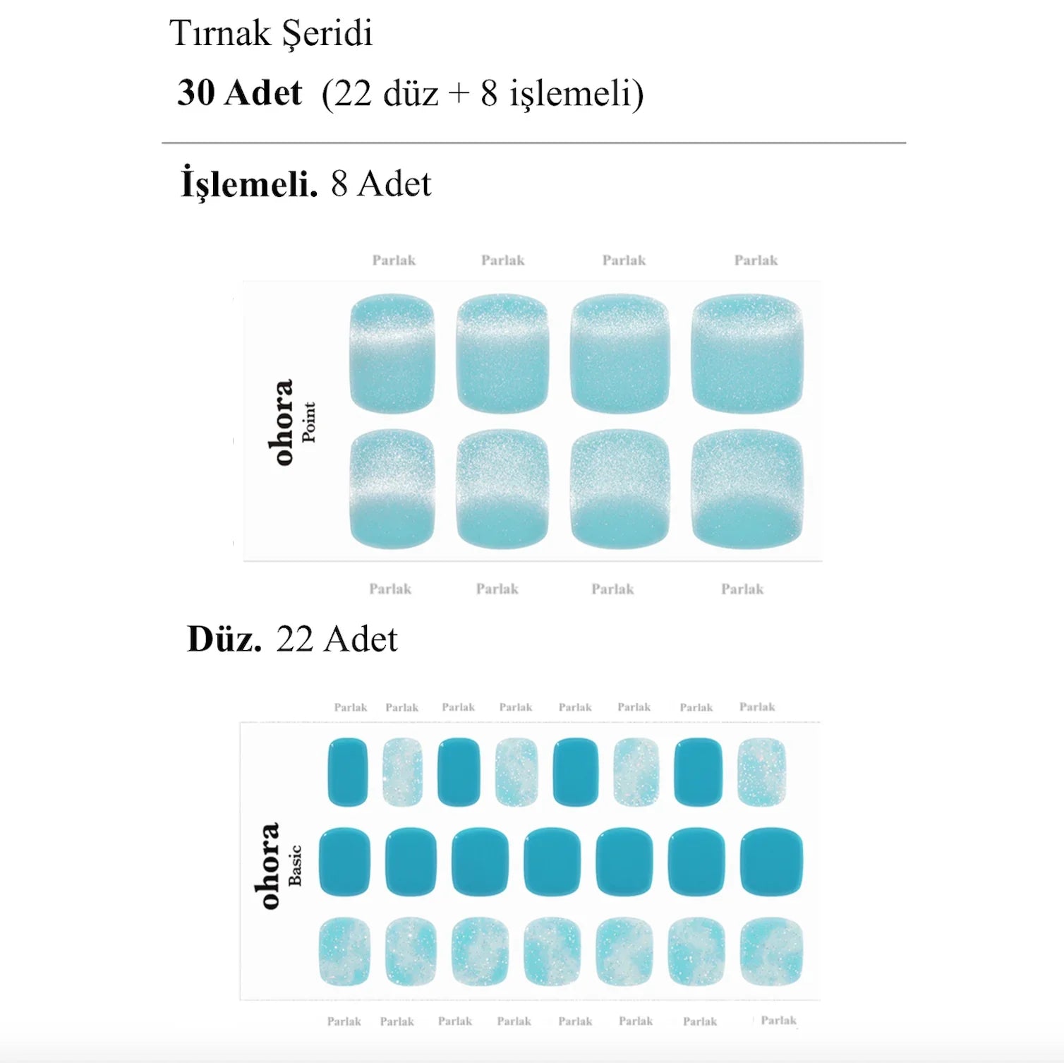 P Ocean Gleam Jel Tırnak 32 Adet 2 Kullanım