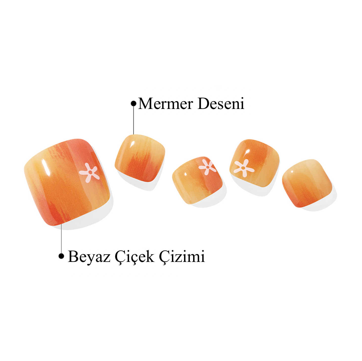 P Orange Blossom Jel Tırnak 32 Adet 2 Kullanım