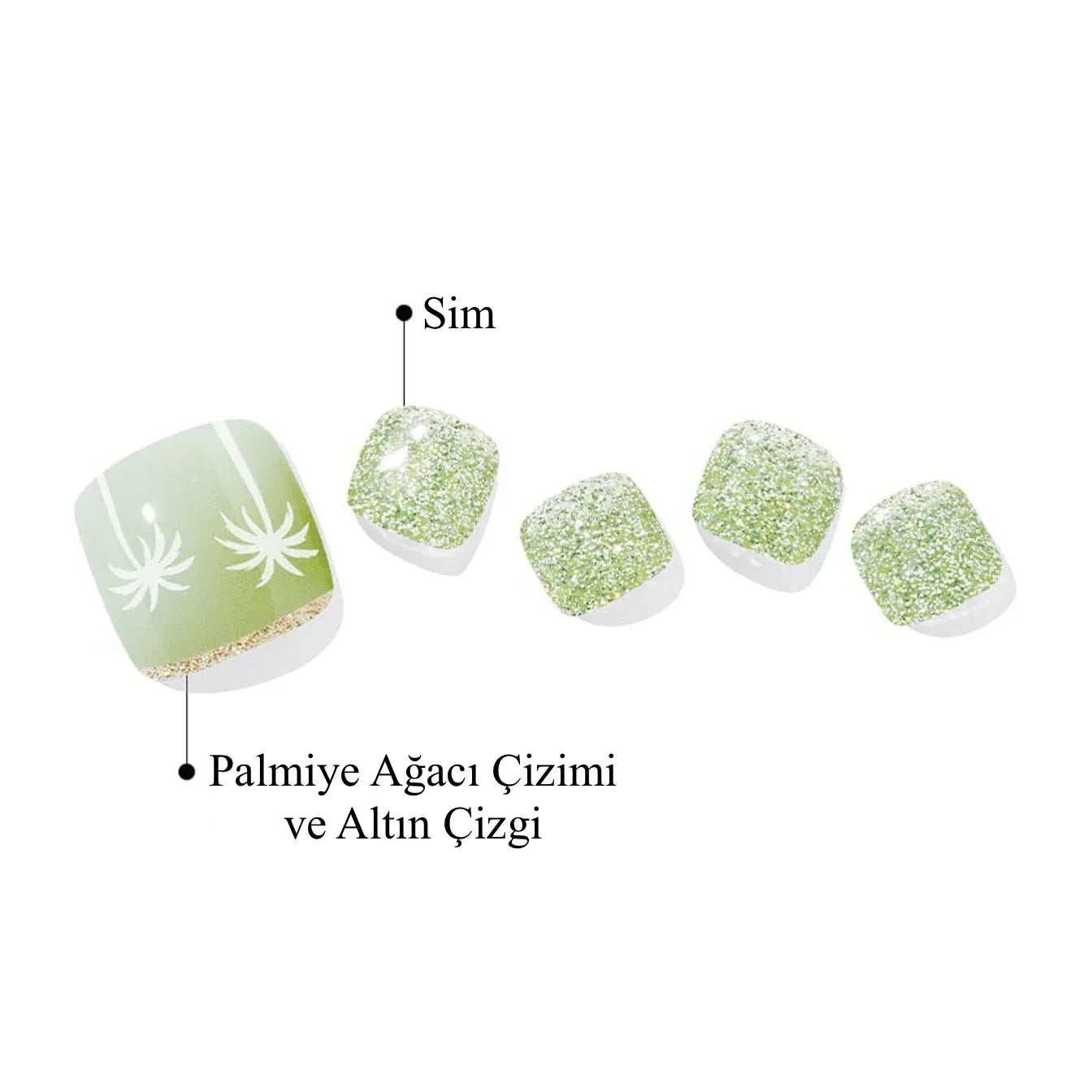 P Palm Tree Jel Tırnak 32 Adet 2 Kullanım