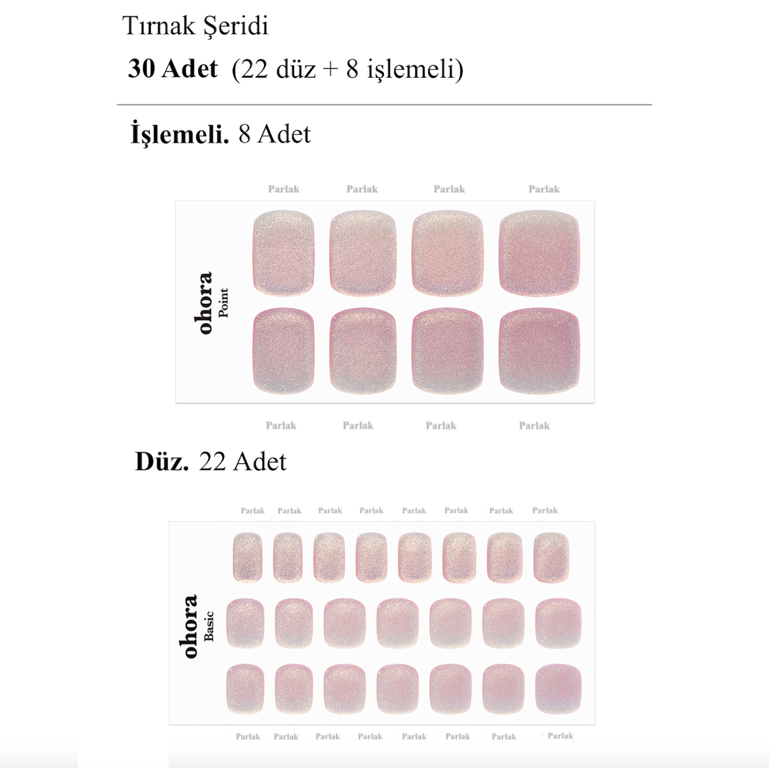 P Rosy Chrome Jel Tırnak 30 Adet 2 Kullanım