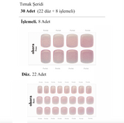 P Rosy Chrome Jel Tırnak 30 Adet 2 Kullanım