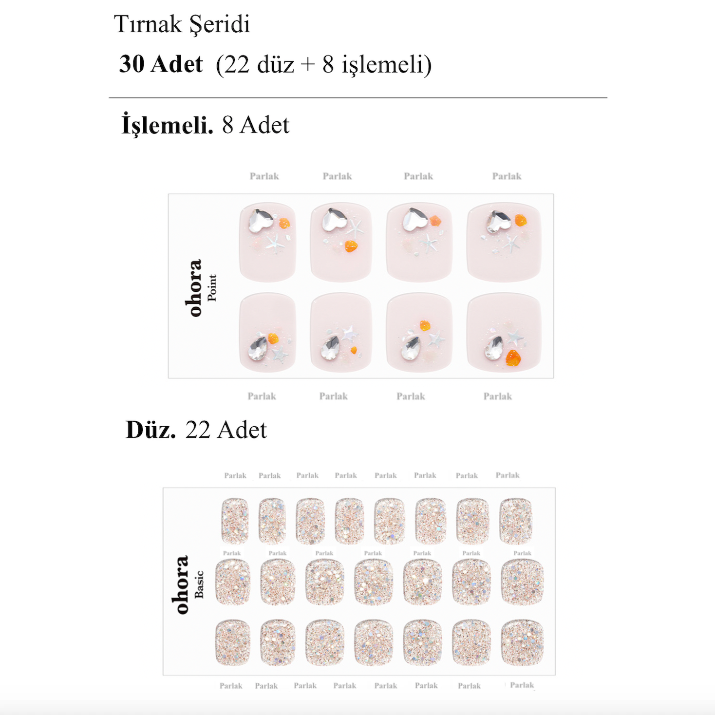 P Sandy Jel Tırnak 30 Adet 2 Kullanım