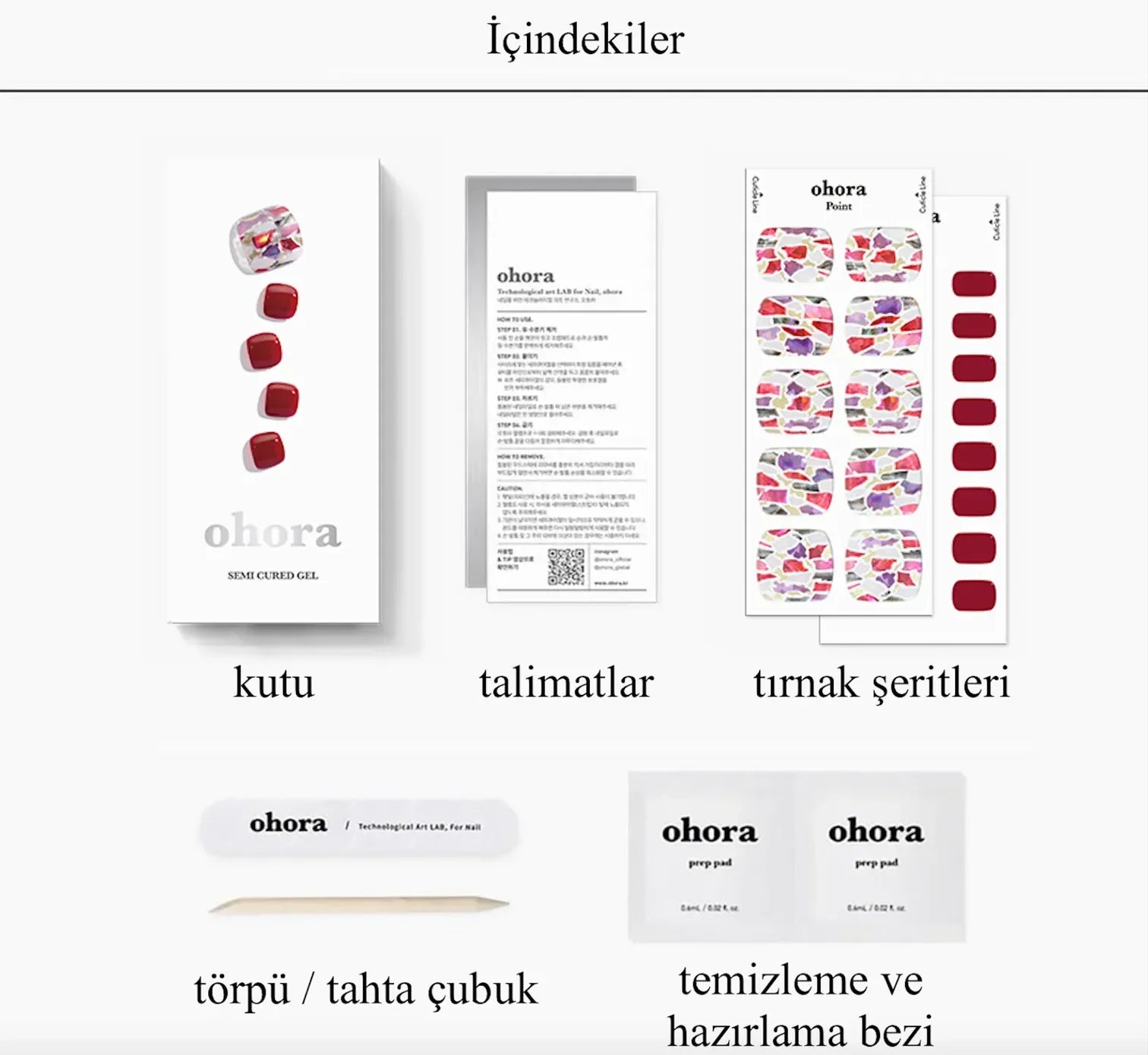 P Satin magenta Jel Tırnak 32 Adet 2 Kullanım