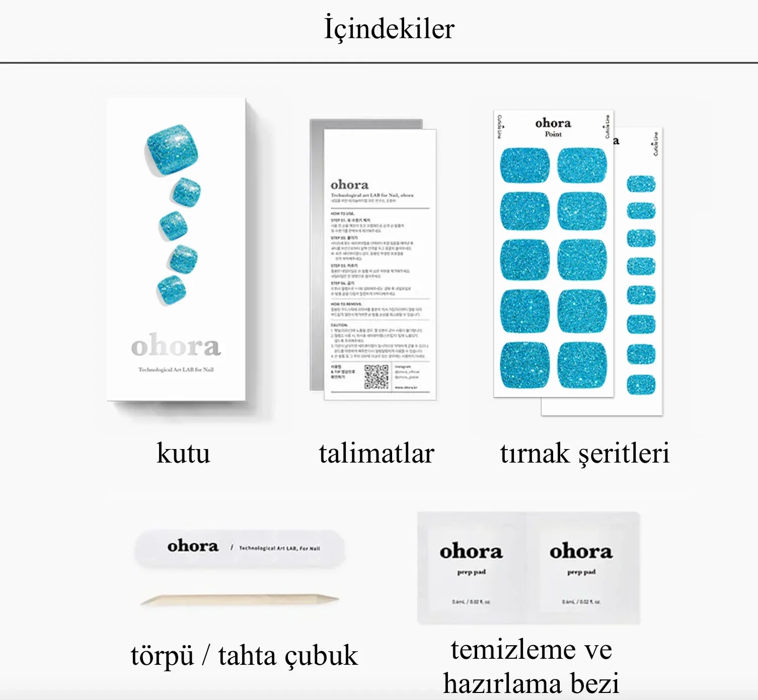 P Surfing Blue Jel Tırnak 32 Adet 2 Kullanım