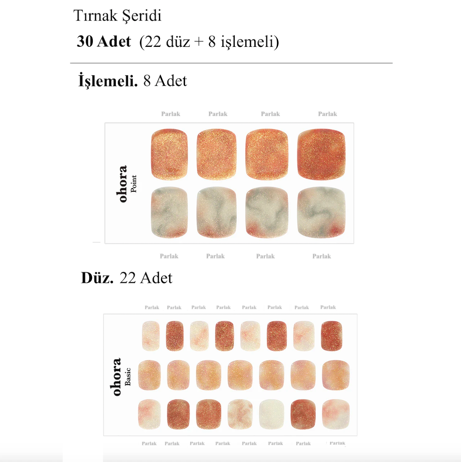 P Tasogare Jel Tırnak 30 Adet 2 Kullanım